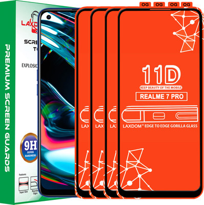 Laxdom Edge To Edge Tempered Glass for REALME 7 PRO(Pack of 4)