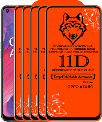 DeepzHub Edge To Edge Tempered Glass for OPPO A74 5G(Pack of 5)
