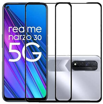 9H Edge To Edge Tempered Glass for Realme Narzo 30 5G-| Screen Protector Full HD Quality Tempered Glass Anti-Scratch Edge to Edge Coverage with Easy Installation Kit (Black) |(Pack of 2)