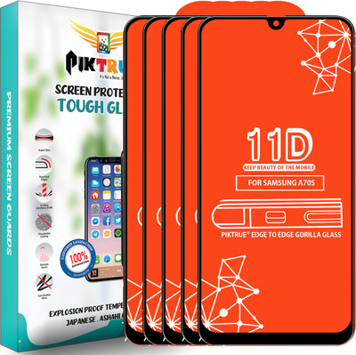 PikTrue Edge To Edge Tempered Glass for Samsung Galaxy A70S(Pack of 5)