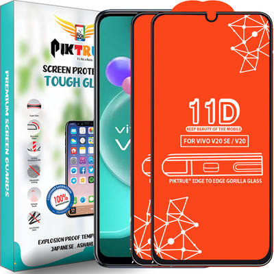 PikTrue Edge To Edge Tempered Glass for Vivo V20 Se(Pack of 2)