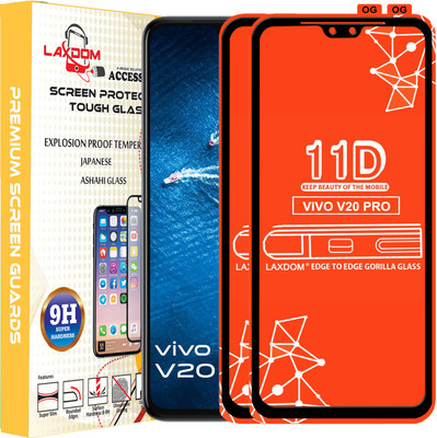 Laxdom Edge To Edge Tempered Glass for VIVO V20 PRO(Pack of 2)