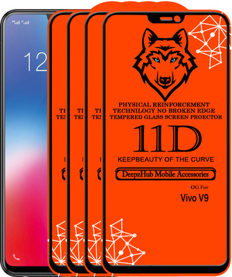 DeepzHub Edge To Edge Tempered Glass for Vivo V9(Pack of 4)