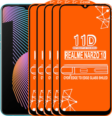 CYOR Edge To Edge Tempered Glass for REALME NARZO 10A(Pack of 5)