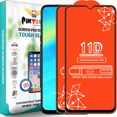 PikTrue Edge To Edge Tempered Glass for Realme 2 Pro(Pack of 2)