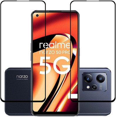 NIMMIKA ENTERPRISES Edge To Edge Tempered Glass for Realme Narzo 50 Pro 5GEdge-to-Edge Coverage | 9H Hardness Protection | High-Definition Clarity | Bubble-Free Installation | Shatter-Resistant Technology | Oleophobic Coating | Case-Friendly Design)(Pack of 2)