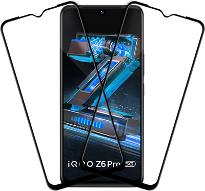 NIMMIKA ENTERPRISES Edge To Edge Tempered Glass for Iqqo Z6 Pro 5G(High-quality material | Complete coverage | Ultra-thin design | D+ technology coating | Improved touch sensitivity)(Pack of 2)