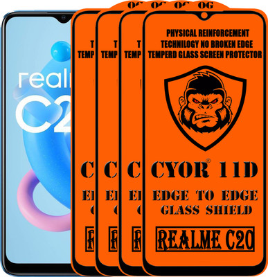 CYOR Edge To Edge Tempered Glass for REALME C20(Pack of 4)