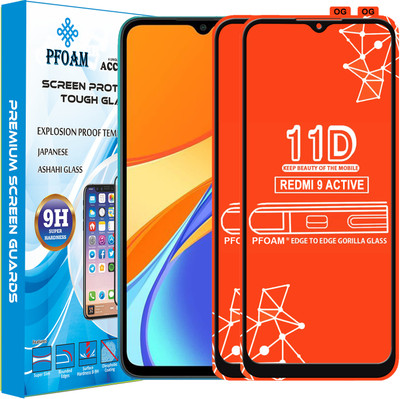 PFOAM Edge To Edge Tempered Glass for REDMI 9 ACTIVE(Pack of 2)