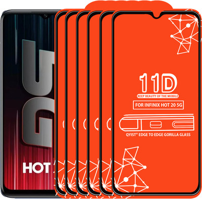 Qyist Edge To Edge Tempered Glass for Infinix Hot 20 5G(Pack of 6)