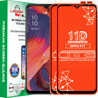 Laxdom Edge To Edge Tempered Glass for OPPO F17(Pack of 2)