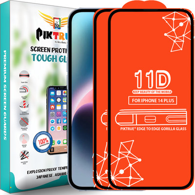 PikTrue Edge To Edge Tempered Glass for Iphone 14 Plus(Pack of 2)
