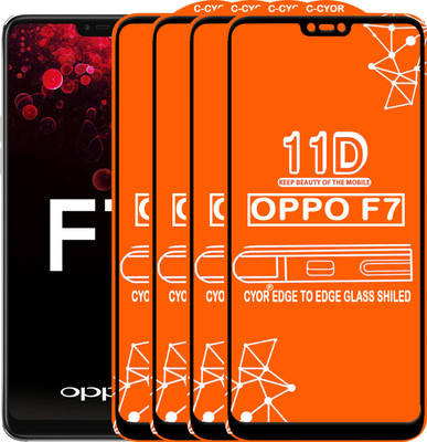 CYOR Edge To Edge Tempered Glass for OPPO F7(Pack of 4)
