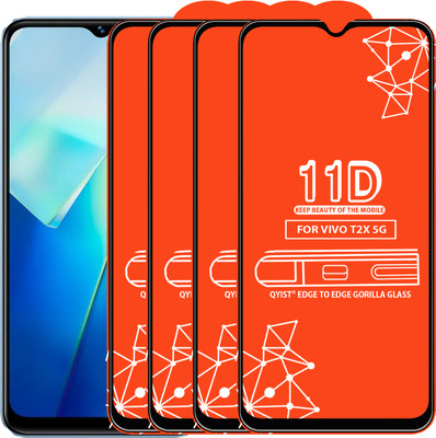 Qyist Edge To Edge Tempered Glass for Vivo T2X 5G(Pack of 4)