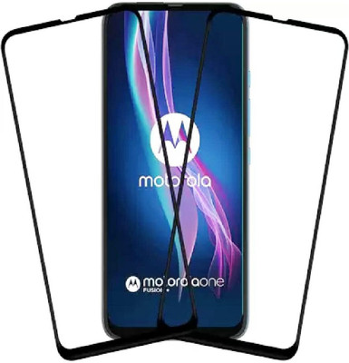 HIE POWER Edge To Edge Tempered Glass for Motorola Moto One Fusion Plus -Screen Protector Full HD Quality Tempered Glass Anti-Scratch Edge to Edge Coverage with Easy Installation Kit-11D(Pack of 2)