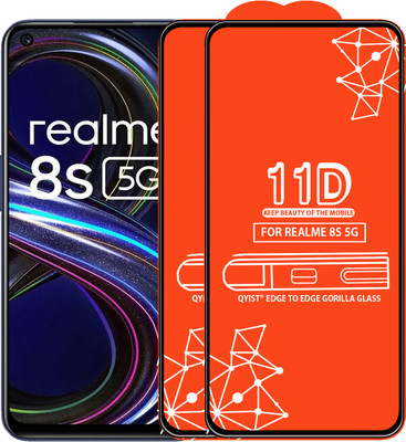 Qyist Edge To Edge Tempered Glass for Realme 8S 5G(Pack of 2)