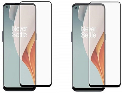 NIMMIKA ENTERPRISES Edge To Edge Tempered Glass for Oneplus Nord N10 5G D+ Tempered Glass(Pack of 2)