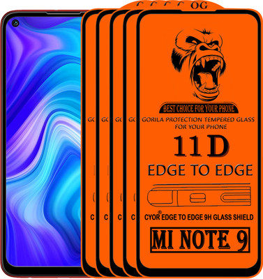 CYOR Edge To Edge Tempered Glass for REDMI NOTE 9(Pack of 5)