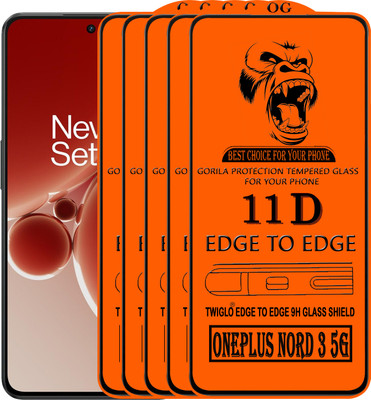 TWIGLO Edge To Edge Tempered Glass for ONEPLUS NORD 3 5G(Pack of 5)