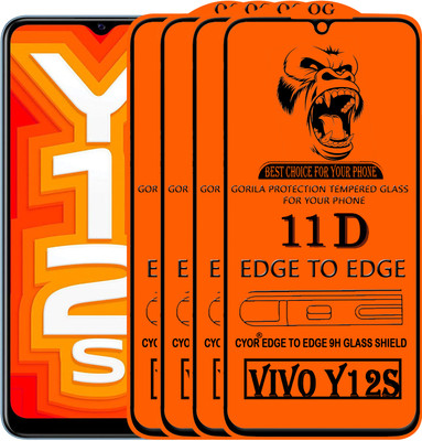 CYOR Edge To Edge Tempered Glass for VIVO Y12S(Pack of 4)