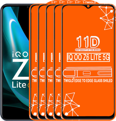 TWIGLO Edge To Edge Tempered Glass for IQOO Z6 LITE 5G(Pack of 5)