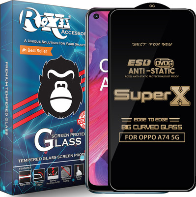 Roxel Edge To Edge Tempered Glass for OPPO A74 5G(Pack of 1)