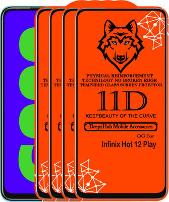 DeepzHub Edge To Edge Tempered Glass for Infinix HOT 12 Play(Pack of 4)