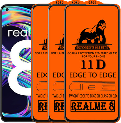 CYOR Edge To Edge Tempered Glass for REALME 8(Pack of 3)