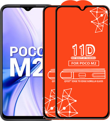 Qyist Edge To Edge Tempered Glass for Poco M2(Pack of 2)