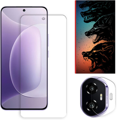 SOMTONE Edge To Edge Tempered Glass for Honor 300 5G Tempered Glass Screen Protector | Anti-Scratch | Edge to Edge Full Coverage | 9H Hardness ( 1 FRONT SCREEN GUARD + 1 CAMERA LENS PROTECTOR + 1 FREE BACK EMBOSSED SKIN061 )(Pack of 1)