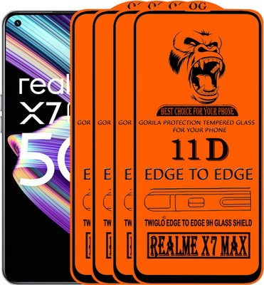 TWIGLO Edge To Edge Tempered Glass for REALME X7 MAX(Pack of 4)