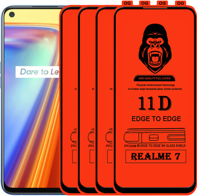 Laxdom Edge To Edge Tempered Glass for REALME 7(Pack of 4)