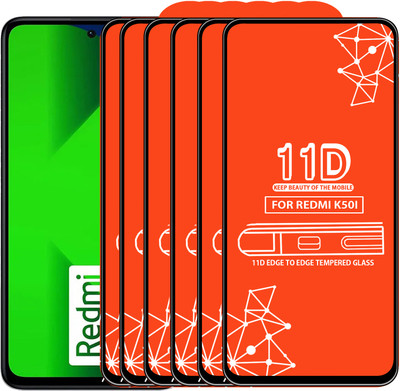 Qyist Edge To Edge Tempered Glass for Redmi K50I(Pack of 6)