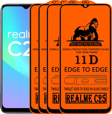 TWIGLO Edge To Edge Tempered Glass for REALME C25(Pack of 4)