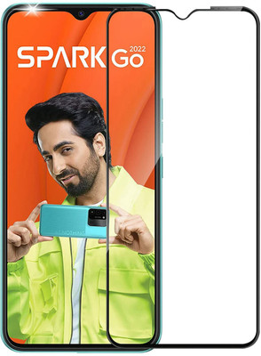 NIMMIKA ENTERPRISES Edge To Edge Tempered Glass for Tecno Spark Go 2022 D+ Tempered Glass(Pack of 1)