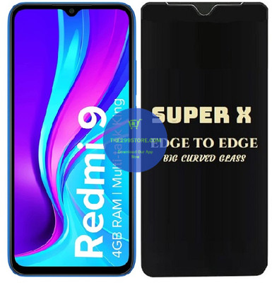 Blate Edge To Edge Tempered Glass for Xiaomi Redmi 9, Super X Edge Glass, Super X Tempered Glass, Super X Screen Protector(Pack of 1)