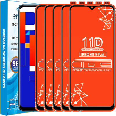 PFOAM Edge To Edge Tempered Glass for INFINIX HOT 10 PLAY(Pack of 5)