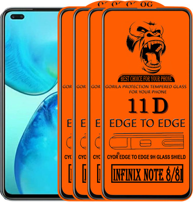 CYOR Edge To Edge Tempered Glass for INFINIX NOTE 8I(Pack of 4)