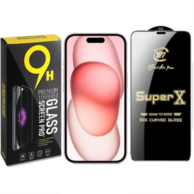 SuperX Edge To Edge Tempered Glass for iPhone 15 Plus(Pack of 1)