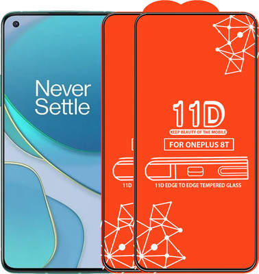 Qyist Edge To Edge Tempered Glass for Oneplus 8T(Pack of 2)