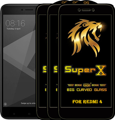 PFOAM Edge To Edge Tempered Glass for Mi Redmi 4(Pack of 3)