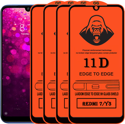 Laxdom Edge To Edge Tempered Glass for REDMI 7(Pack of 4)