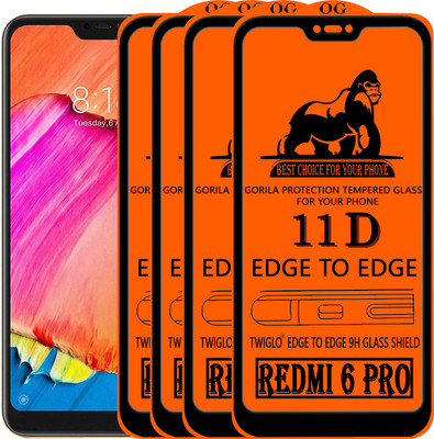 TWIGLO Edge To Edge Tempered Glass for Mi Redmi 6 pro(Pack of 4)