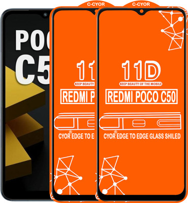 CYOR Edge To Edge Tempered Glass for REDMI POCO C50(Pack of 2)