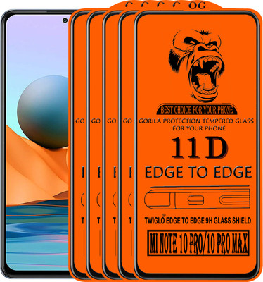 TWIGLO Edge To Edge Tempered Glass for REDMI NOTE 10 PRO(Pack of 5)