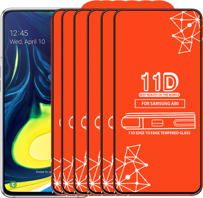 Qyist Edge To Edge Tempered Glass for Samsung Galaxy A80(Pack of 6)