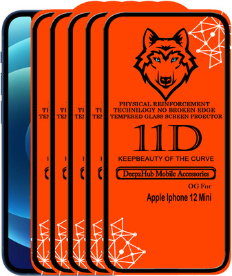 DeepzHub Edge To Edge Tempered Glass for iPhone 12 Mini(Pack of 5)