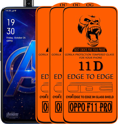 CYOR Edge To Edge Tempered Glass for OPPO F11 PRO(Pack of 3)