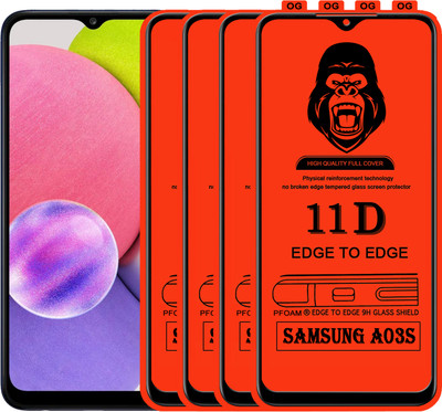 Laxdom Edge To Edge Tempered Glass for SAMSUNG GALAXY A03S(Pack of 4)