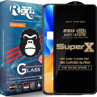 Roxel Edge To Edge Tempered Glass for TECNO SPARK 7(Pack of 1)